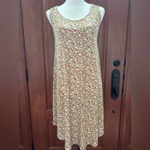 Isla Boneta Floral Round Neck Sleeveless One Size Flowy Knee Length Shift Dress